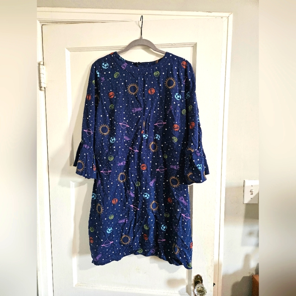 Navy Space-Themed Dress Size XL